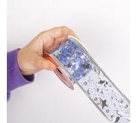 Namzi 20 Yards Ribbon Christmas Tree Decoration Star Organza Sheer Glitter Ribbon Ribbon Glitter Ribbon Christmas Ribbon for Wreath, Tree Decoration, Home Decor (Blue）