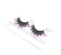 Namzi 3 Pairs Glitter Lashes Sequins Colored Lashes Fluffy Mink False Lashes with Color Cosplay New Year Party Stage Makeup Colorful Fake Eyelash(h08)