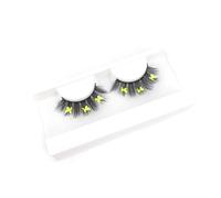 Namzi 3 Pairs Glitter Lashes Sequins Colored Lashes Fluffy Mink False Lashes with Color Cosplay New Year Party Stage Makeup Colorful Fake Eyelash(h21)