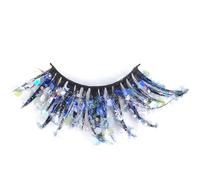 Namzi 3 Pairs Glitter Lashes Sequins Colored Lashes Fluffy Mink False Lashes with Color Cosplay New Year Party Stage Makeup Colorful Fake Eyelash(Glitter Style，K-7)