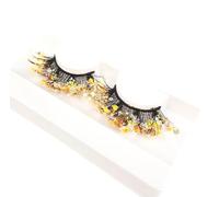 Namzi 3 Pairs Glitter Lashes Sequins Colored Lashes Fluffy Mink False Lashes with Color Cosplay New Year Party Stage Makeup Colorful Fake Eyelash(Glitter Style，Q-15)