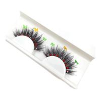 Namzi 3 Pairs Glitter Lashes Sequins Colored Lashes Fluffy Mink False Lashes with Color Cosplay New Year Party Stage Makeup Colorful Fake Eyelash(h40)