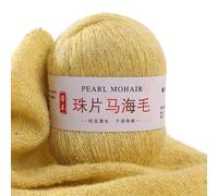 Namzi 50g Mohair Thin Tricoter Sequined Laine Crochet Fluffy Knitted Fashion Doux Lace Laine Thread Sweater Shawl Beads Laines，Light Yellow
