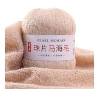 Namzi 50g Mohair Thin Tricoter Sequined Laine Crochet Fluffy Knitted Fashion Doux Lace Laine Thread Sweater Shawl Beads Laines，Beige A