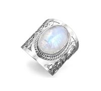 Namzi Bague en opale argentée, 1 pièce, design opale éblouissante, bague élégante pour les moments spéciaux (9)