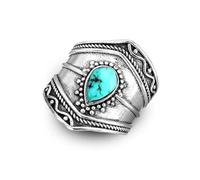 Namzi Bague irrégulière bleue, 1 pièce, design asymétrique unique, élégante pour les rassemblements quotidiens (9)