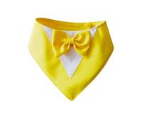 Namzi Bandana pour chien - Léger - Séchage rapide - Poly-mélange - Bavoirs triangulaires avec joli motif - Mouchoir réglable pour chiens de taille moyenne et grande - Cadeau - S, jaune