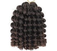 Namzi Bounce Lot de 6 extensions de cheveux Passion Twist au crochet, courts et bouclés au crochet, 20,3 cm, noir et marron