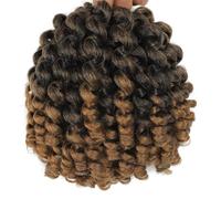Namzi Bounce Lot de 6 extensions de cheveux Passion Twist au crochet de 20,3 cm, cheveux courts et bouclés au crochet pour femme, C