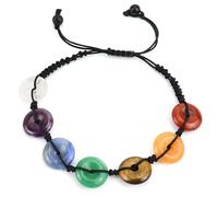 Namzi Bracelet de perles fait à la main, convient pour les hommes et les femmes, bracelet à boucle de sécurité en pierre naturelle colorée tissé à la main (coloré)