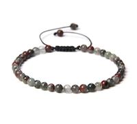 Namzi Bracelet de perles fait à la main, convient pour les hommes et les femmes, bracelet de perles fines de 4 mm tissé avec des perles en pierre naturelle réglables (couleur mélangée B)