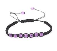 Namzi Bracelet de perles fait à la main, convient pour les hommes et les femmes, bracelet réglable en améthyste naturelle tissée (violet, améthyste de 0,6 cm)