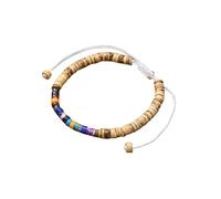 Namzi Bracelet élastique en perles de bois fait à la main Boho Vintage Guérison Protection Équilibre Bracelet pour femmes hommes Style H