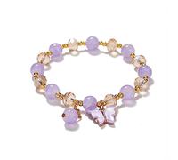 Namzi Bracelet papillon imitation jade popcorn cristal bracelet femme style chinois cadeau pour femme, grand-mère, mère, fille, violet