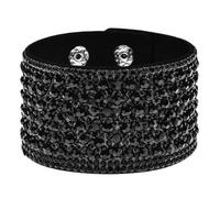 Namzi Bracelets tendance bohème avec strass pour femme - Pour la Saint-Valentin - Noir