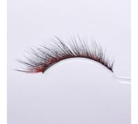 Namzi Colored Eyelashes Mink Lashes, Fluffy Colorful Lash Clusters, Dramatic Long Thick Cat Fox Eye Lashes Full Curly False Eyelash, 3d D Curl Salon Extensions Strip 3 Pairs（M289-RC）