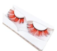 Namzi Colored Eyelashes Mink Lashes, Fluffy Colorful Lash Clusters, Dramatic Long Thick Cat Fox Eye Lashes Full Curly False Eyelash, Curl Salon Extensions Strip 3 pairs（AG18）