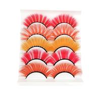 Namzi Colored Eyelashes Mink Lashes, Fluffy Colorful Lash Clusters, Dramatic Long Thick Cat Fox Eye Lashes Full Curly False Eyelash,Curl Salon Extensions Strip 5 Paires（AYW-14）