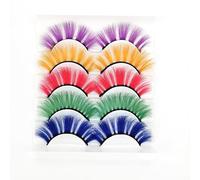 Namzi Colored Eyelashes Mink Lashes, Fluffy Colorful Lash Clusters, Dramatic Long Thick Cat Fox Eye Lashes Full Curly False Eyelash,Curl Salon Extensions Strip 5 Paires（AYW-13）