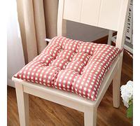 Namzi Coussin de chaise carré 40,6 x 40,6 cm avec liens pour maison, bureau, salle à manger - Orange clair