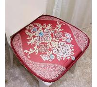 Namzi Coussin de chaise de style européen Versailles confortable avec fleur en relief Bordeaux 42 x 45 cm