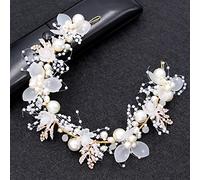 Namzi Épingles à cheveux de mariage en forme de fleur de cristal et perles - Peignes à cheveux dorés - Accessoires de cheveux de mariage avec strass pour mariée, demoiselles d'honneur, femmes et