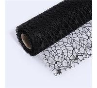 Namzi Lot de 1 papier cadeau noir pour accessoires floraux avec tulle, emballage de fleurs en réseau, 50 x 450 cm