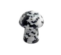 Namzi Lot de 10 mini champignons en cristal naturel - 2 x 1,5 cm - Noir et blanc