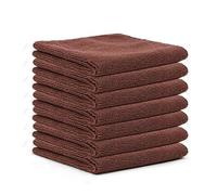 Namzi Lot de 12 chiffons de nettoyage en microfibre, 30 x 30 cm, torchons de cuisine polyvalents, forte absorption de l'eau et élimination de l'huile et de la poussière (marron)