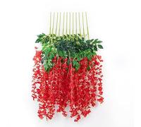 Namzi Lot de 12 glycines rouges à suspendre, glycines artificielles roses de 1 m, guirlande de glycines roses à suspendre, guirlande de fleurs roses pour décoration