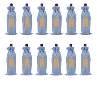 Namzi Lot de 12 sacs pour bouteille de vin bleu clair, durables, portables, parfaits pour les réunions en plein air, accessoires essentiels pour le vin