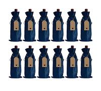 Namzi Lot de 12 sacs pour bouteille de vin bleu marine, durables, portables, parfaits pour les réunions en plein air, accessoires essentiels pour le vin