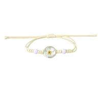 Namzi Lot de 2 bracelets en résine faits à la main - Réglable - Narcisse - Blanc