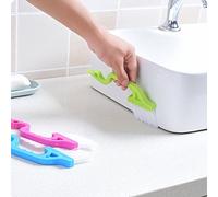 Namzi - Lot de 2 brosses de nettoyage de rails de fenêtre, outils de nettoyage de rainures manuelles, ensemble de brosses de nettoyage de cuisine (bleu)