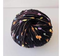 Namzi Lot de 2 pelotes de fil noir en acrylique Dacron mélangé, fil inspiré des bonbons pour tricot, crochet, artisanat, cadeaux de bricolage, qualité supérieure