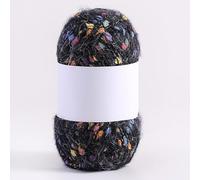 Namzi Lot de 2 pelotes de laine mélangée colorée en mohair pour écharpes et pulls - Noir