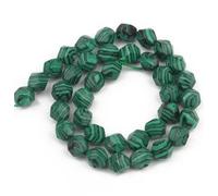 Namzi Lot de 2 perles rondes texturées vertes naturelles taillées en diamant pour loisirs créatifs faits à la main 8 mm