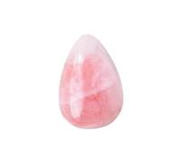 Namzi Lot de 2 pièces de poignée en forme de goutte d'eau en cristal naturel rose de 3 à 5 cm, pierre originale, jouet en forme de goutte d'eau minérale standard, décoration de bureau à domicile