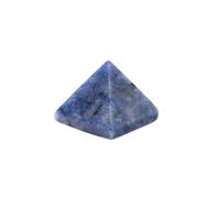 Namzi Lot de 2 pyramides en cristal naturel - Tour Feng Shui - Sept étoiles - Décoration de bureau - Bleu texturé - 2 cm