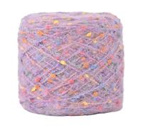 Namzi Lot de 2 rouleaux de fil à tricoter doux avec texture pompons, tissu mélangé pour tricot, pulls, écharpes, chapeaux et travaux manuels, violet