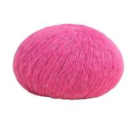 Namzi Lot de 2 rouleaux de fil à tricoter en mohair avec paillettes étincelantes pour bricolage, tricot, écharpes, chapeaux, pulls et projets d'artisanat - Rose rouge