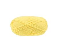 Namzi Lot de 2 rouleaux de fil de laine à 5 brins d'épaisseur moyenne et épaisse pour crochet, idéal pour le tricot, les pulls et les poupées, jaune