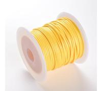 Namzi Lot de 2 rouleaux de fil jaune ciré en fibre textile, loisirs créatifs, crochet, reliure, décoration, fournitures faites à la main