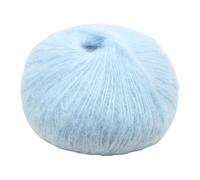 Namzi Lot de 2 rouleaux de laine fine pelucheuse (50 g au total) - Tissu mélangé polyvalent pour tricot, pulls, écharpes, chapeaux et sacs - Bleu clair