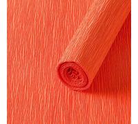 Namzi Lot de 2 rouleaux de papier crépon flexible pour la fabrication de fleurs et les loisirs créatifs, 250 x 50 cm, orange rouge