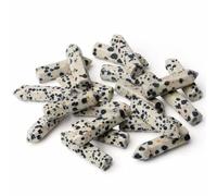 Namzi Lot de 20 colonnes hexagonales à pointe unique en pierre naturelle à pois noirs - Pierre d'énergie naturelle faite à la main - Accessoires décoratifs pour travaux manuels - 32 x 8 mm