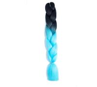 Namzi Lot de 3 extensions de cheveux synthétiques tressés pour femme - 100 g/paquet - 61 cm - Haute température - Pour tresses au crochet - Noir à bleu foncé