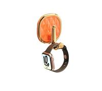 Namzi Lot de 4 crochets créatifs en plastique, sans perforation, crochet adhésif, sans trace, crochets solides pour vêtements, cuisine (bordure dorée, orange)