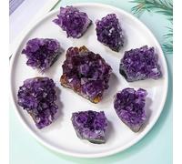 Namzi Lot de 4 pierres de cristal violet naturel, chacune pesant 70 à 80 g, bloc de décoration en cristal violet, spécimen de minerai de cristal violet, pierre décorative en grappe de cristal violet