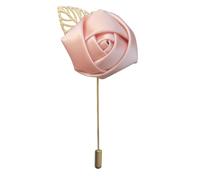 Namzi Lot de 6 boutonnières de mariage en forme de rose pour hommes d'honneur pour bal de fin d'année, mariage (champagne)